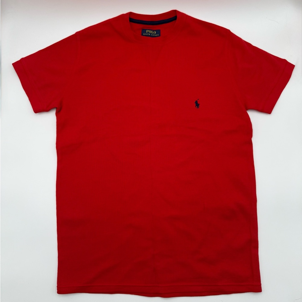Polo Ralph Lauren Red Waffle Knit T-Shirt – Men’s Small - Picture 4 of 10